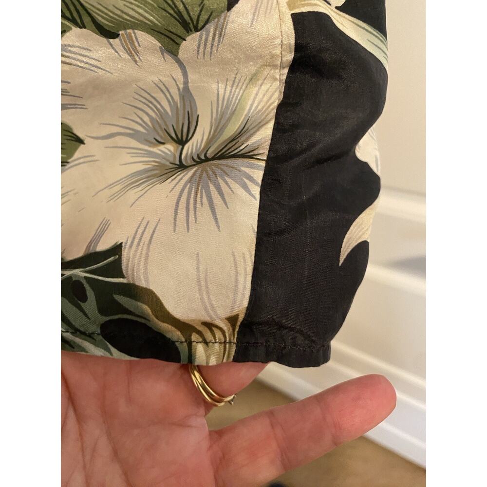 Hawaiian Silk Company Silk Shirt Button Up Short Sleeve Sz M Beach Black - Picture 3 of 7